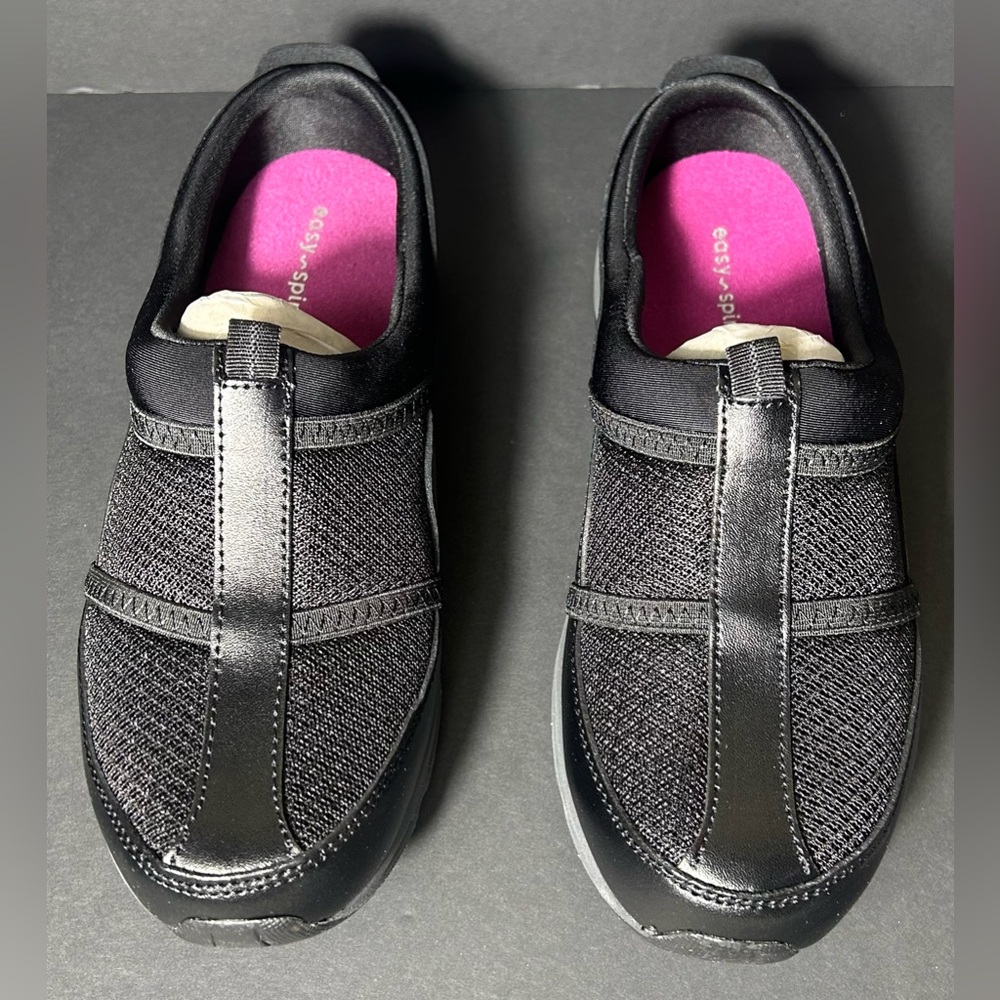 NEW - Easy Spirit - Black - Slip-On - Argyle Mesh Clogs - Picture 2 of 8